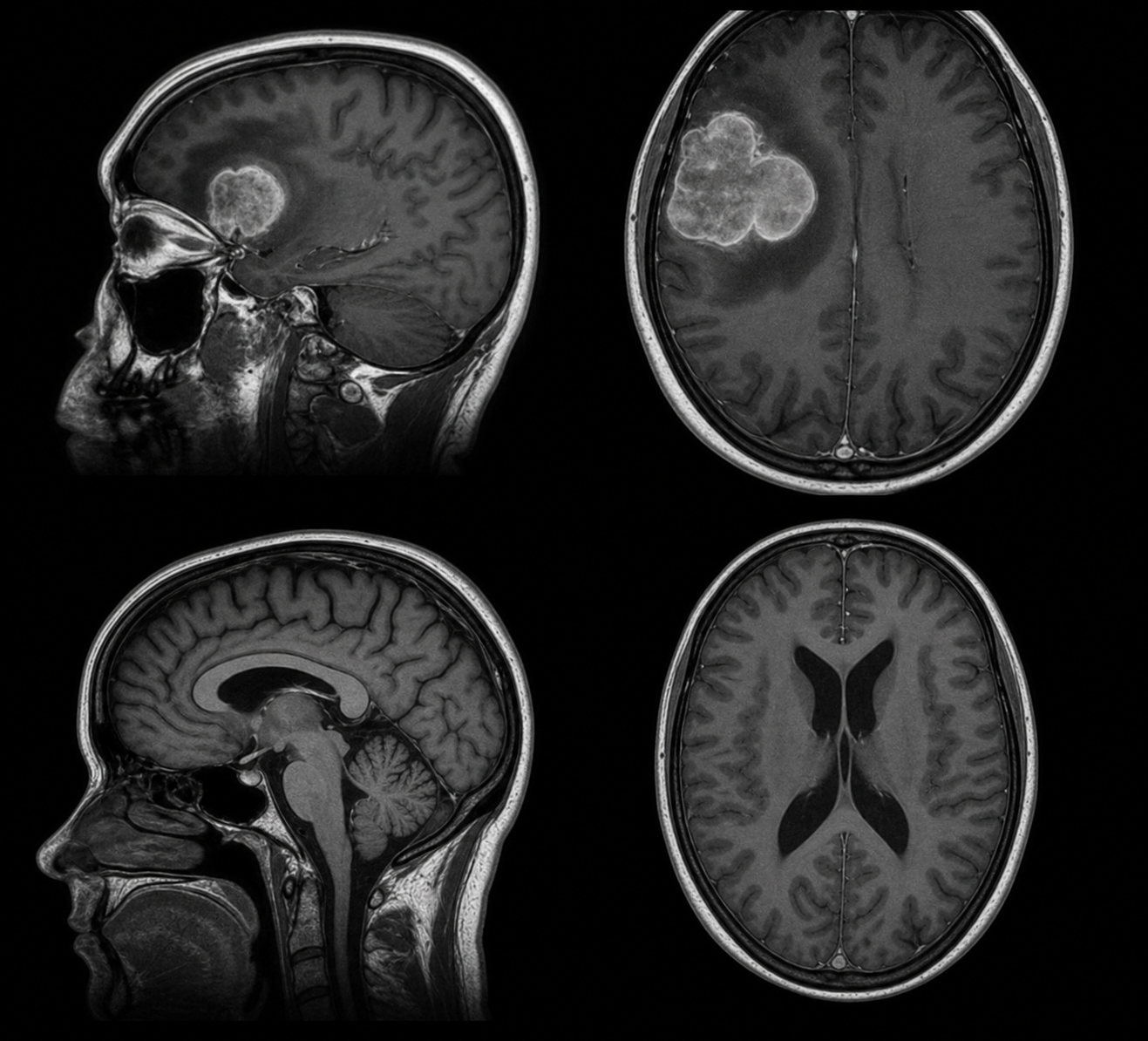 Preprocessed MRI samples showing brain images with and without tumours